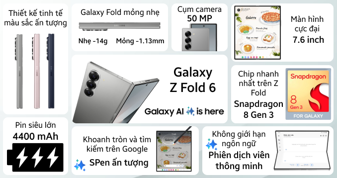 Samsung Galaxy Z Fold 6 12GB 256GB - Ảnh 2